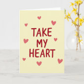 Carte d'amour « Prends mon cœur » (Fleur jaune)