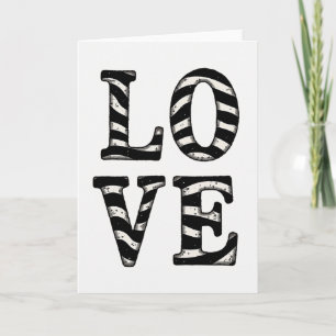Carte d'amour rayée minimale
