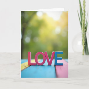 Carte d'amour rayée romantique