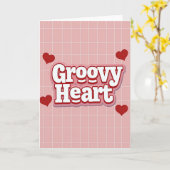 Carte d'amour rétro groovy (Fleur jaune)