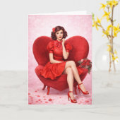 Carte d'amour rétro romantique - Saint-Valentin vi (Fleur jaune)