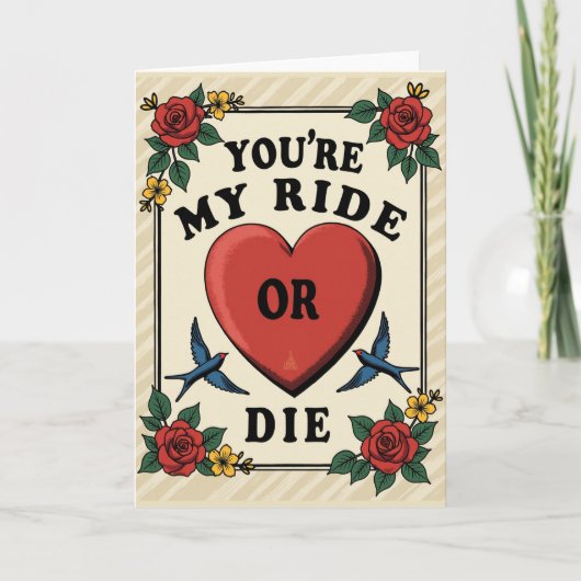 Carte d'amour Ride Or Die (Devant)