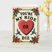 Carte d'amour Ride Or Die (Fleur jaune)