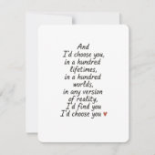 Carte d'amour romantique drôle pour penser à toi (Devant)