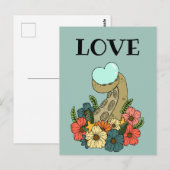 Carte d'amour romantique Octopus (Devant / Derrière)