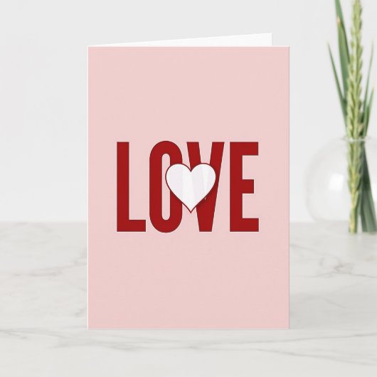 Carte d'amour rose (Devant)