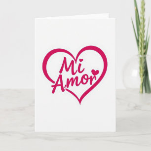 Carte d'amour rose Mi Amor