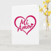 Carte d'amour rose Mi Amor (Fleur jaune)