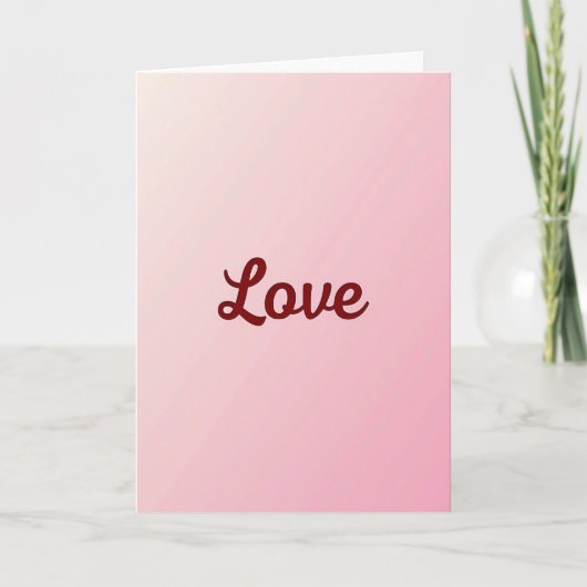 Carte d'amour rose minimaliste (Devant)