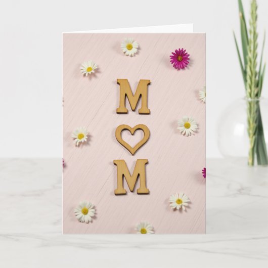 Carte d'amour rose pâle rayée (Devant)