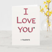 Carte d'amour sarcastique que vous tolérez (Fleur jaune)