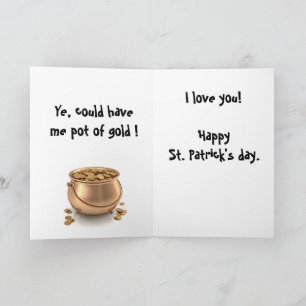 carte d'amour SI J'ÉTAIS UN LEPRECHAUN