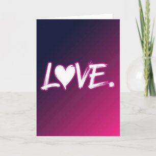 Carte d'amour simple au néon