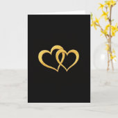 Carte d'amour Simple Cœurs en Or (Fleur jaune)