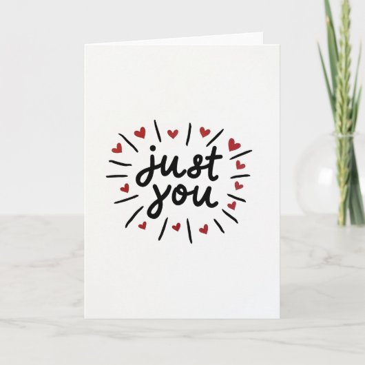 Carte d'amour simple juste toi (Devant)