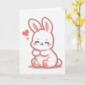 Carte d'amour simple lapin (Fleur jaune)