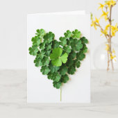 Carte d'amour Trèfle à Cœur Vert (Fleur jaune)