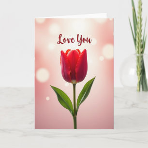 Carte d'amour Tulipe Rouge