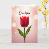 Carte d'amour Tulipe Rouge (Fleur jaune)