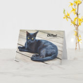 Carte d'Amoureux des chats Anniversaire Relax et A (Fleur jaune)