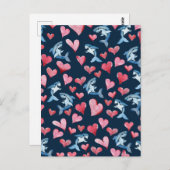 Carte d'amoureux des requins (Devant / Derrière)