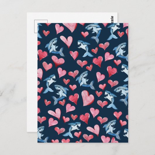 Carte d'amoureux des requins (Devant / Derrière)