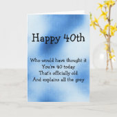 Carte d'amusement pour 40e anniversaire (Fleur jaune)