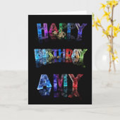 Carte d'Amy de joyeux anniversaire (Fleur jaune)