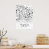 Carte d'Anaheim - Californie - Poster de carte de  (Cuisine)