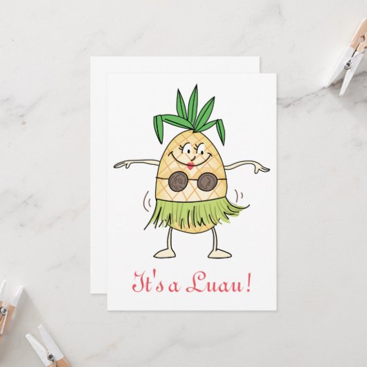 Carte d'ananas Hula Dancing (Devant/Arrière en situation)