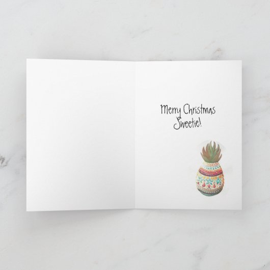 Carte d'ananas Noël 2 (Intérieur)