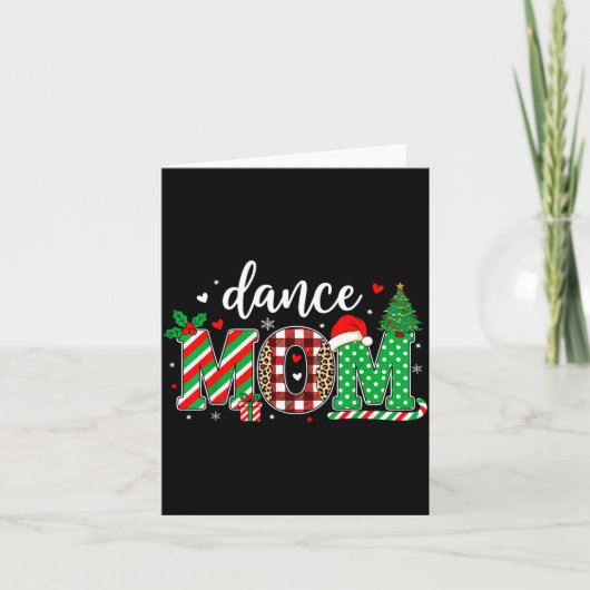Carte Dance Mom Christmas Buffalo Plaid Leopard Santa Ha (Devant)