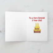 Carte Dancing Bear 3 ans Girl Birthday Card (Intérieur)