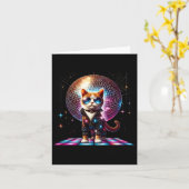 Carte Dancing Chat Disco Ball Kitten Kitty Lover Drôle P (Fleur jaune)