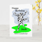 Carte Dancing cow named birthday card add message inside (Fleur jaune)