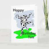 Carte Dancing cow named birthday card add message inside (Devant)