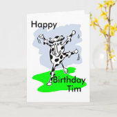 Carte Dancing cow named birthday card add message inside (Fleur jaune)