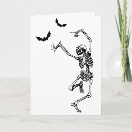 Carte Dancing Skeleton Anniversaire (Devant)