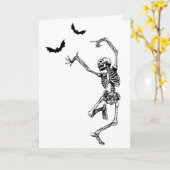 Carte Dancing Skeleton Anniversaire (Fleur jaune)