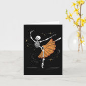 Carte Dancing Skeleton Byllerina Byllet Dance Halloween (Fleur jaune)