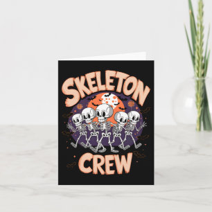 Carte Dancing Skeleton Crew Halloween Party Amusant Éffr