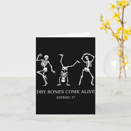 Carte Dancing Skeleton Dry Bones Come Alive Christian Ha (Fleur jaune)