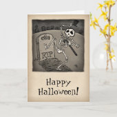 Carte Dancing Skeleton | Halloween (Fleur jaune)