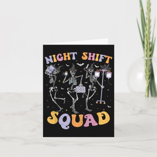 Carte Dancing Skeleton Nurse Night Squale Shift Hallowee (Devant)