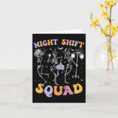 Carte Dancing Skeleton Nurse Night Squale Shift Hallowee (Fleur jaune)