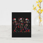 Carte Dancing Skeleton Père Noël Noël clair Noël (Fleur jaune)