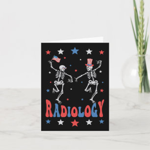 Carte Dancing Skeleton Radiologie X-ray Tech Patriotique