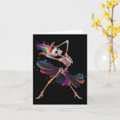 Carte Dancing Skeleton Rainbow Llerina Halloween (Fleur jaune)