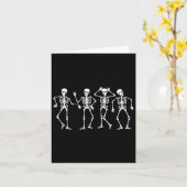 Carte Dancing Skeletons Halloween Dance Challenge Garçon (Fleur jaune)