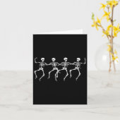 Carte Dancing Skeletons Halloween Party Skeleton Drôle (Fleur jaune)